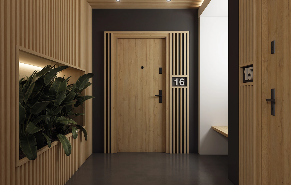 Puerta de entrada de seguridad para piso